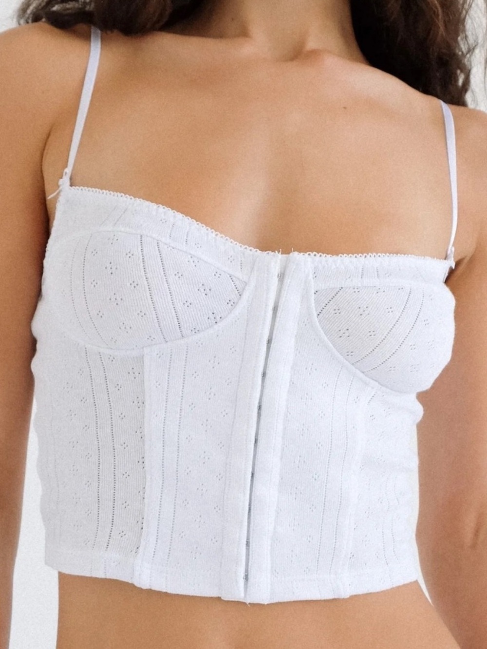 Gorgeous Cou Cou Intimates white Cotton Pointelle Corselette tank top Medium